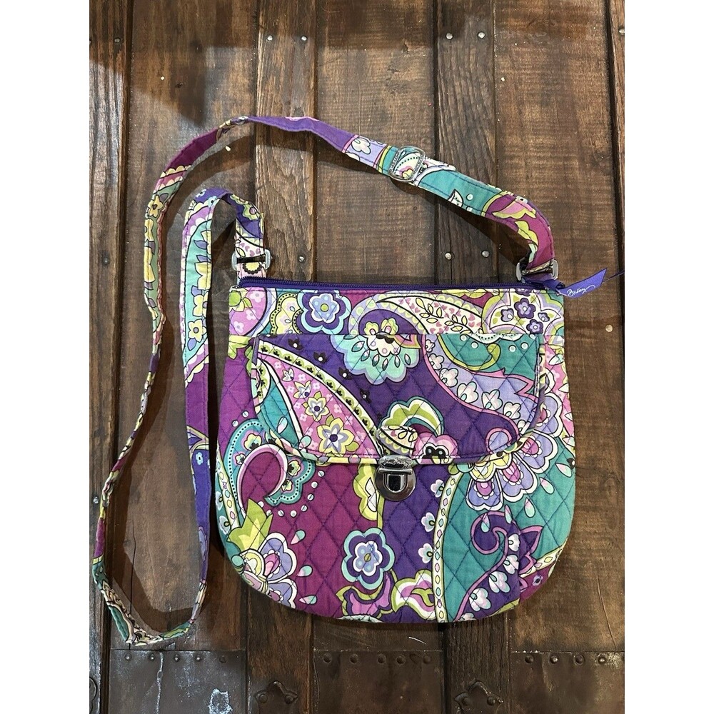 Vera Bradley Purple Crossbody Quilted bag Purse Adjustable Strap